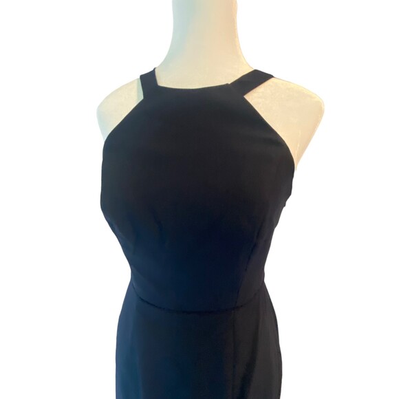 Dessy Collections 3039 Long dress Size 2 Midnight navy blue NWT Formal Crepe - Picture 5 of 12